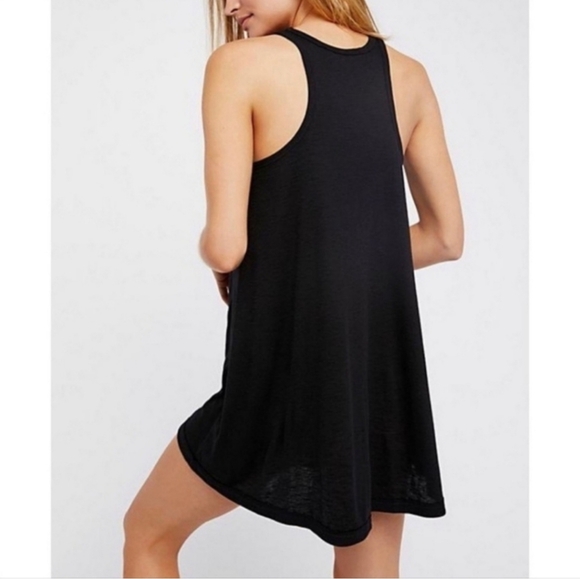 Free People Black Beach La Nite Ribbed Swing Sleeveless Black Dress Size M - Picture 3 of 7
